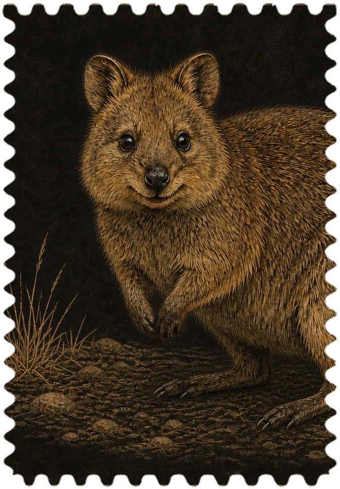 Quokka (Setonix brachyurus) collected stamp